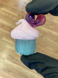 Bambi Glass Cupcake with Heart Pendants