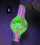 E Bitten Glass Mushroom Millie Bubble Caps (UV)
