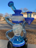 Space Cricket Glass Klein Blue Cheese & Marina over Blue Stardust and Fume
