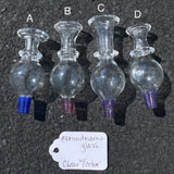 Brand Name Glass Clear Bubble Caps with Single Color Accent